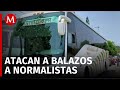 En Oaxaca, balean autobús de normalistas de Ayotzinapa; chofer resultó herido