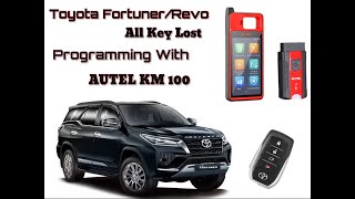 AUTEL KM100 TOYOTA Fortuner, Revo All key lost smart key programming