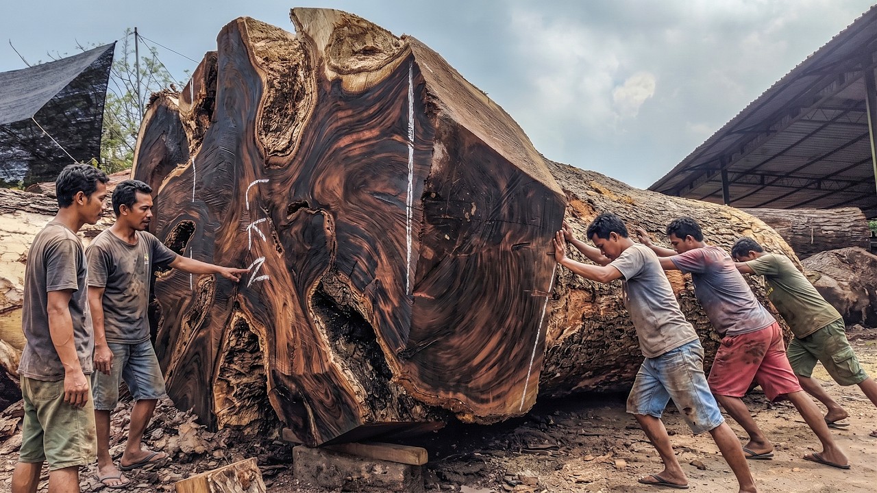 This Trembesi Log Was Too Big… Until the Sawmill Took Over - YouTube
