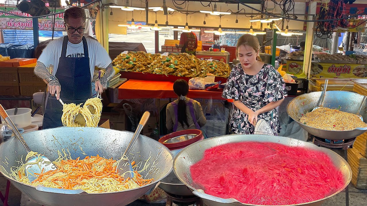 100 kilos! Stir fried noodles by hard working single father chef & adorable kid | Thai street food