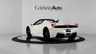 2015 ferrari 458 spider, white exterior finish, black leather
interior, 4.5l mid-mounted v8 engine 561hp 398lb ft torque, 7-speed f1
dual clutch transmission...