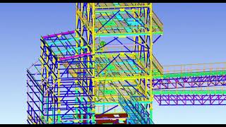 Bucket Elevator Support Tower and Bridges Modeling and Drawings