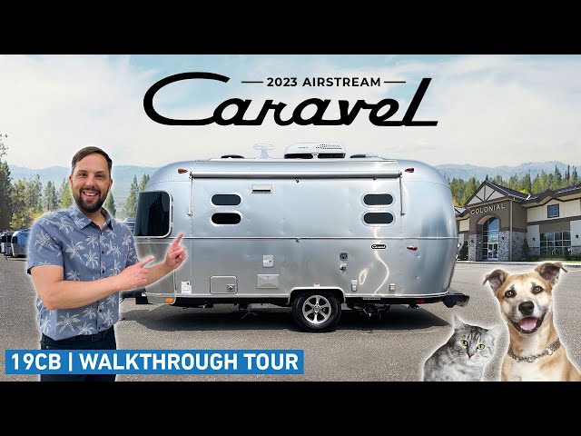 The BEST Small Airstream Layout for PETS | 2023 Caravel 19CB Walk Through Tour
