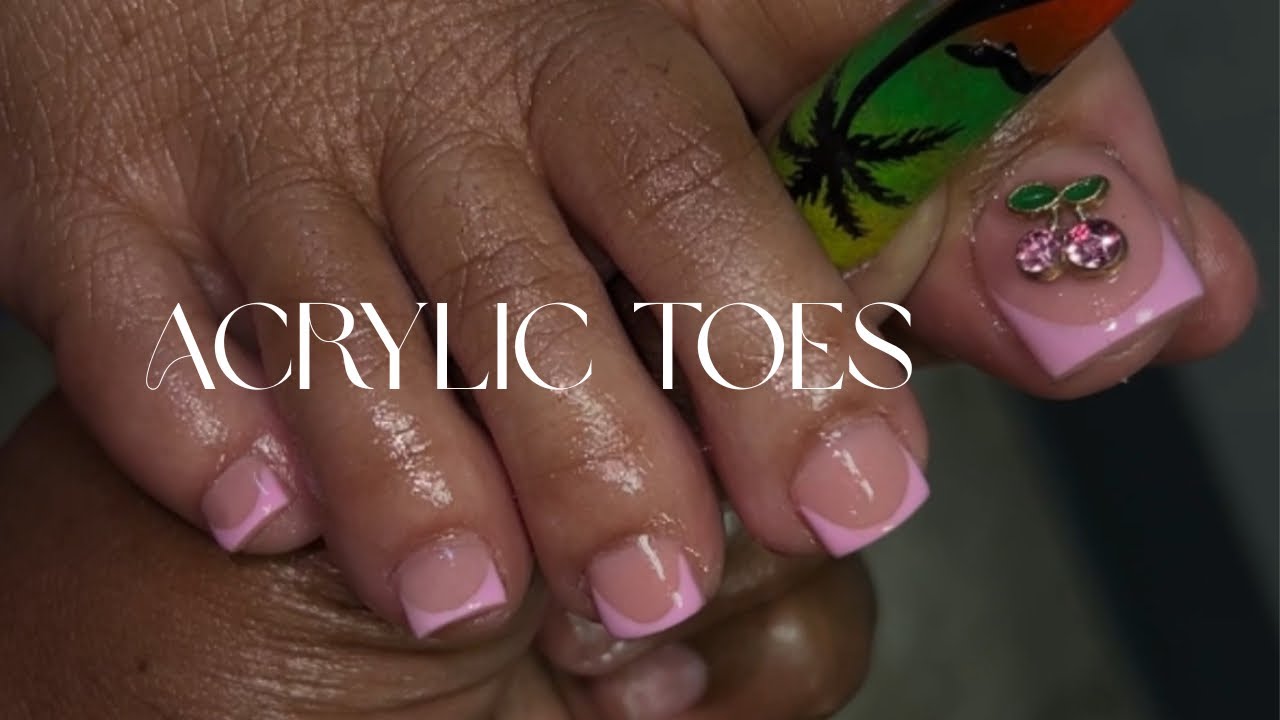 Acrylic Toes with Toe Tips ! | Full application | French tip Deasign | Nail tech Talk