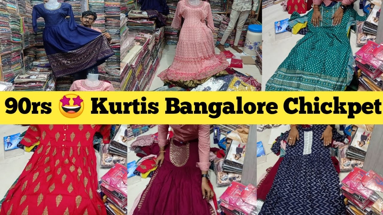 90rs Kurtis l Bangalore Chickpet Wholesale Kurtis, Western Tops