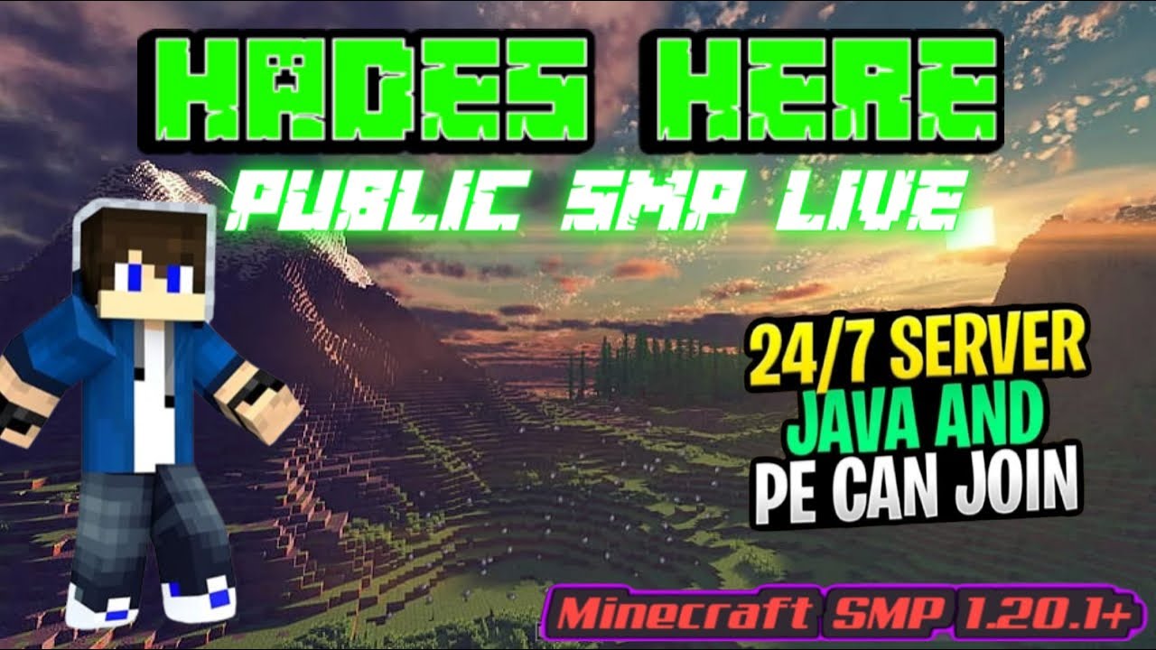 Minecraft Live 🔴 Public SMP | Java + Pe | CRACKED | 24/7 server | # ...
