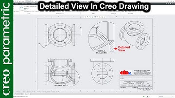 How to create the detailed view in creo drawing | Detail view in creo parametric