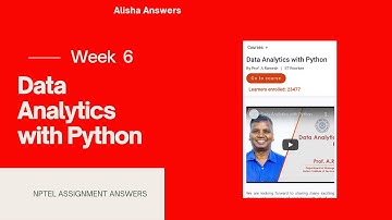 Data Analytics with Python | NPTEL 2021 Assignment | Week 6 answers