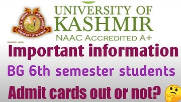 important information | BG 6th semester students| No change of datesheet | admit cards