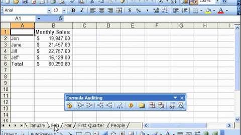Excel 2003 Tutorial Tracing Precedent and Dependent Cells Microsoft Training Lesson 18.3