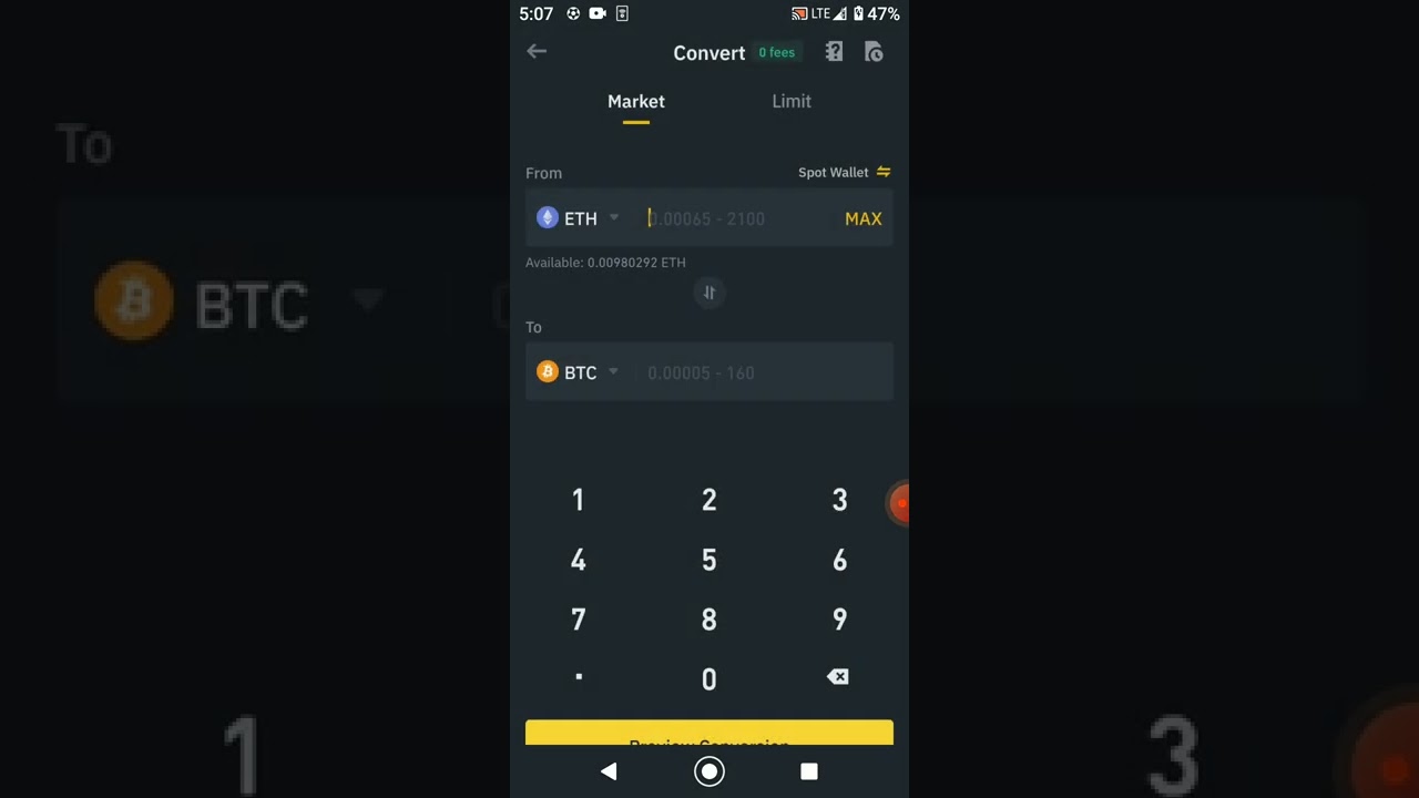 How to convert money from one coin to another on binance