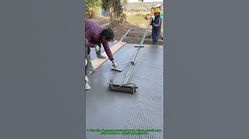 Concrete Non-Slip Texture: Rolling Anti-Slip Grooves on Cement Slabs