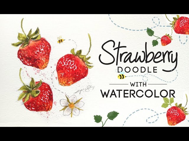 Watercolor Tutorial: Strawberry Doodle // New Skillshare Class