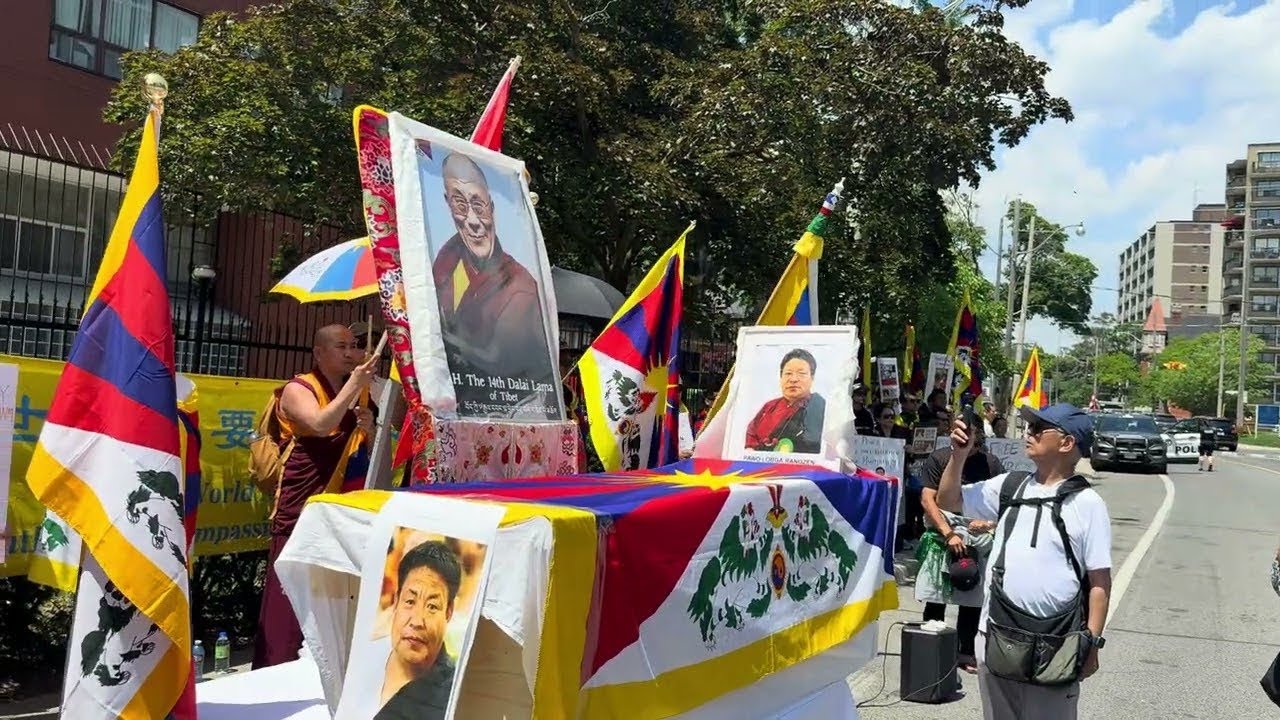 Logba Rangzen Toronto Tibetan protests in front of Chinese embassy/ lost of Tibetan ...