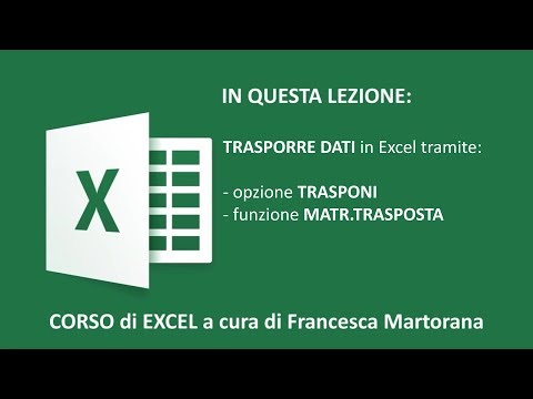 Video: Come Ruotare Una Tabella In Excel