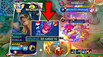 Solo Rank Pake Aldous Malah Satu Tim Hyper Saber, Auto Bikin Pusing! Jago Kaga Mokad Iyah😓