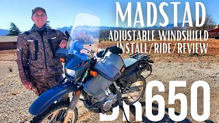 Suzuki DR650  Madstad Adjustable Windshield  Install/Ride/Review