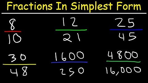 Reducing Fractions to Simplest Form