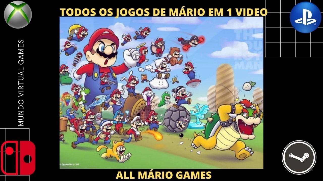 TODOS OS JOGOS DO MARIO EM 1 VIDEO - YouTube