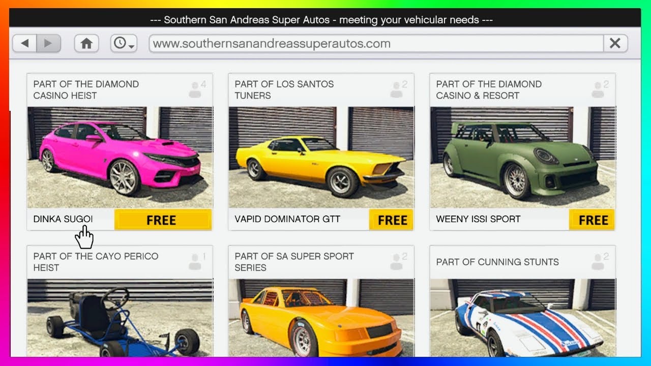 Gta online free cars??? Any ideas what's happening Coz my