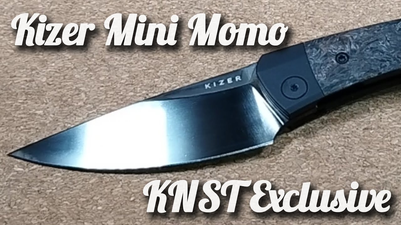 Kizer Mini Momo Knifestock Exclusive  -  traumhaft schöner moderner Folder in CPM 20CV/Carbon/Alu 