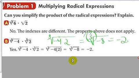 algebra 2:  6-2 , Multiplying and dividing radical expressions