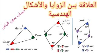 العلاقة بين الزوايا والأشكال الهندسية الهندسية