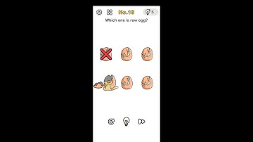 brain out level 19 | which one is raw egg ?