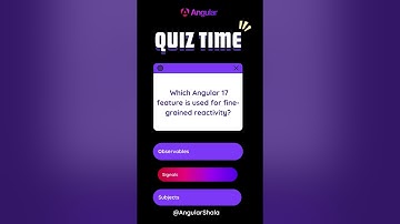 Which Angular 17 feature is used for fine-grained reactivity? #angular #quiz #webdevelopment