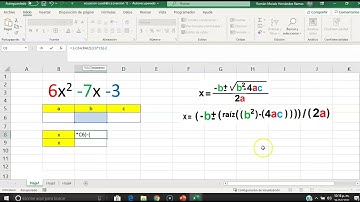 Fórmula General de la Ecuación Cuadrática en Excel