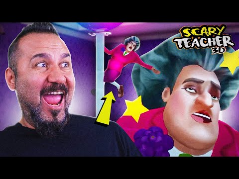 KIZGIN ÖĞRETMEN DİREKTEN DÜŞTÜ BAYILDI! | SCARY TEACHER 3D OYNUYORUZ