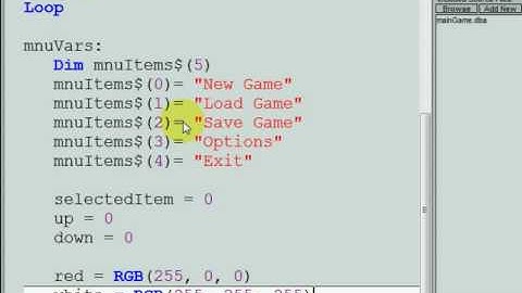 DarkBASIC GameMenu Tutorial Part 1