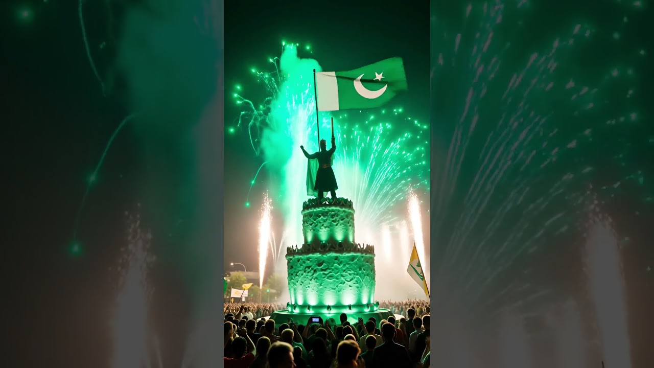 14 August Night Party | Giant Green & White Cake Celebration