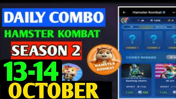 HAMSTER KOMBAT GAMEDEV DAILY COMBO | HAMSTER KOMBAT DAILY COMBO | 13-14 OCTOBER HAMSTER DAILY COMBO