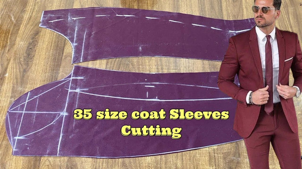 35 size coat sleeves cutting easy method / coat cutting 2013 last video / coat cutting easy method
