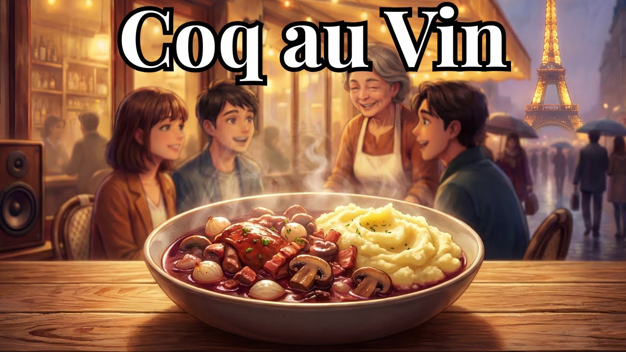 Paris Coq au Vin 🍷 Street Ambience & Cozy Cooking | FoodScapes