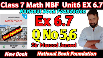 Class 7 Math NBF Ex 6.7 Q5|| Math Grade 7 New Book Ex 6.7 Q6 || National Book Foundation|| Algebra||