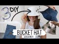 3 DIY BUCKET HAT aka Fischerhut Versionen aus Omas Tischdecke, Jeans &amp;Stoffresten OHNE SCHNITTMUSTER