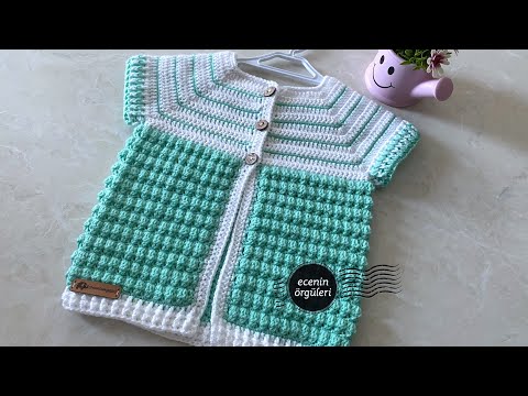 Easy Crochet Vest for Baby Girl and Boy /Tığ işi Unisex Bebek Yeleği / 6-12 ay için