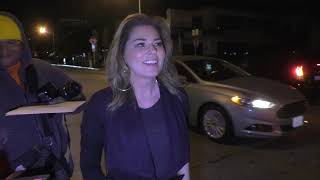 Shania Twain with Frederic Thiebaud discusses her Thanksgiving plans and the onstage pee incident ou