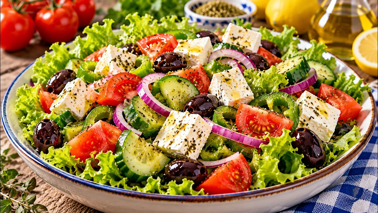 🥗 Yunan Salatası Tarifi 🇬🇷 | Bol Malzemeli, Pratik ve Lezzetli Salata!