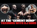 LOGAN FRANKLIN TRAINING AT THE CEMENT DUMP WITH AJ SIMS | GARAGE GYM WORKOUT