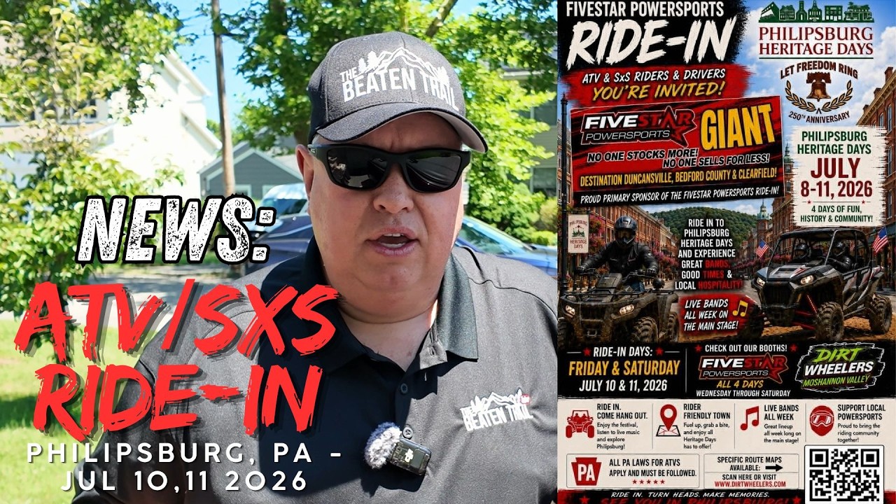 RIDE into town! Philipsburg, PA Heritage Days ATV/SXS Ride-In July 10,11, 2026 - food and music!