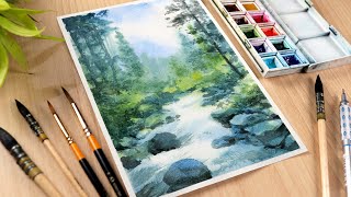 Feel the Essence of Forest Painting with Watercolors