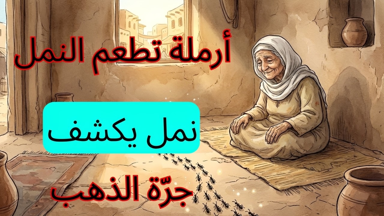 قصة أرملةٍ كانت تضع السكر للنمل، فكافأها الله بأن كُشف تحت كوخها عن جرّةٍ من الذهب.