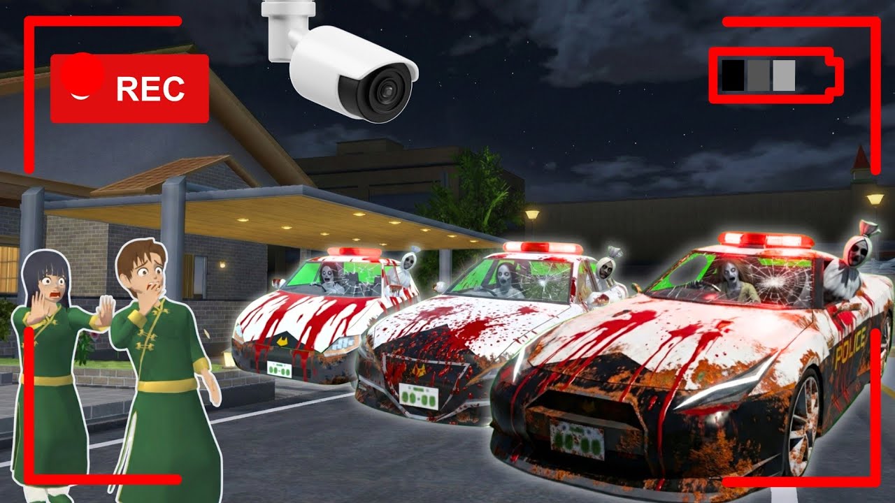 Yuta Mio Panik CCTV Merekam PASUKAN ANOMALI MOBIL POLISI BERHANTU 😱| Sakura School Simulator