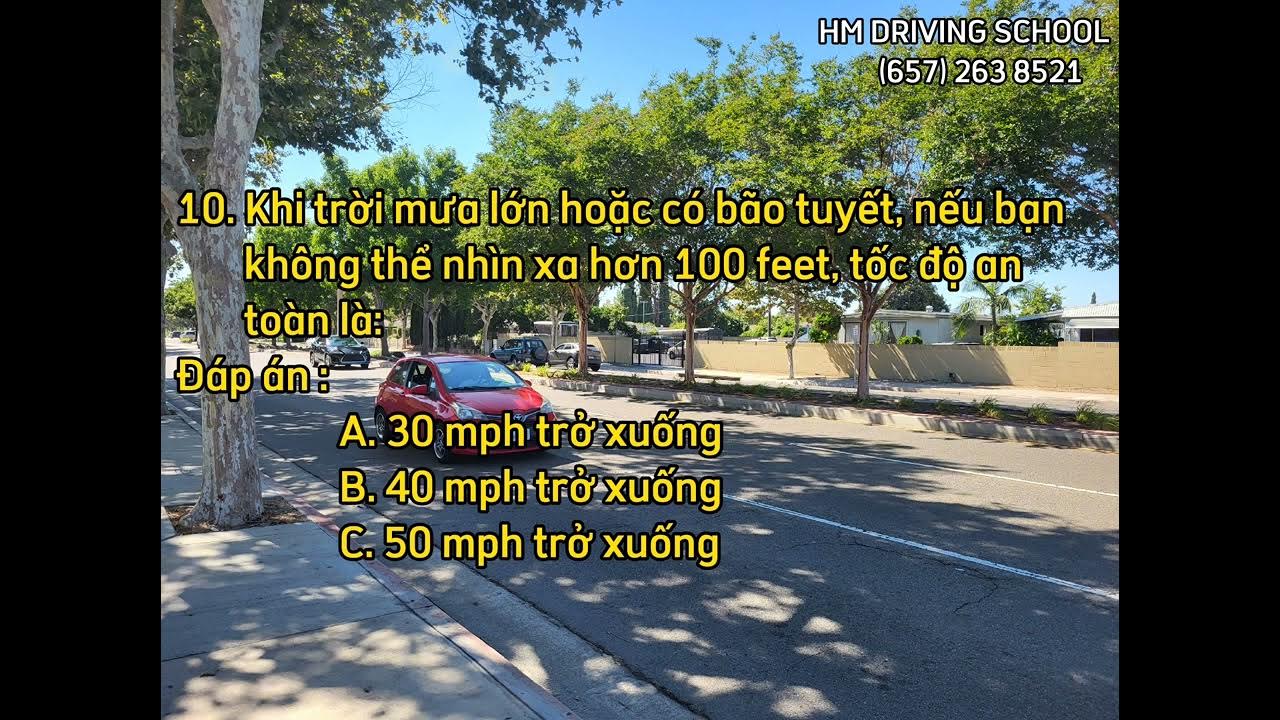 PHẦN 7 Đề thi lý thuyết lái xe California 2023. Cập nhật mới nhất từ