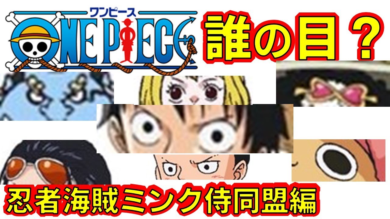 ワンピース アニメクイズ 目でキャラ当て 全14問 忍者海賊ミンク侍同盟編 One Piece 映画 尾田栄一郎 ジャンプ Anime Quiz Whose Eyes Youtube