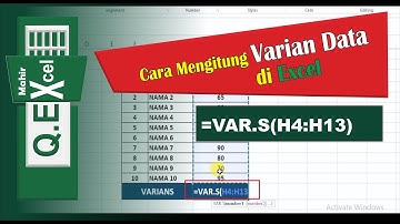 Cara menghitung varian data di excel dengan formula