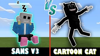 Sans V3 vs. Cartoon Cat: By BendyTheDemon18 | Minecraft #2 (INTENSE!)